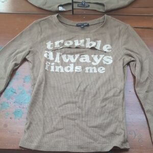 Current Mood Olive Graphic Long Sleeve